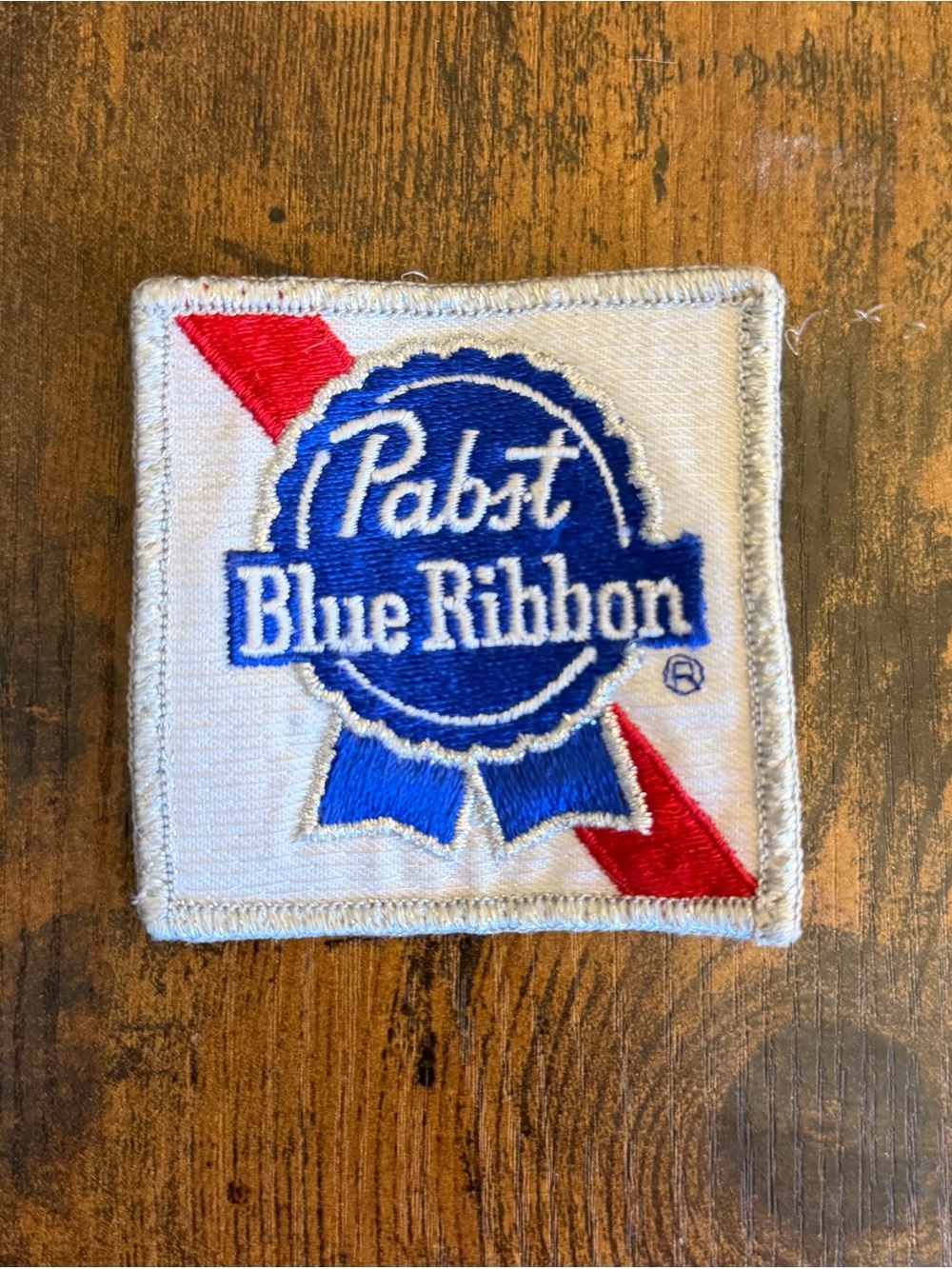 Vintage Pabst Blue Ribbon (PBR) Beer Embroidered Patch - 3”x3”